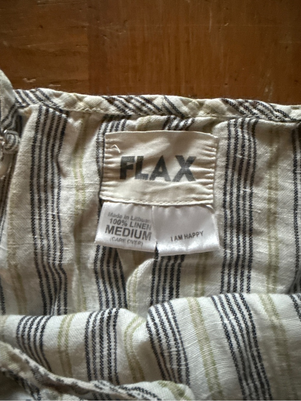 FLAX Brand Striped Cotton Slip Dress - White & Gray - Picture 2 of 3